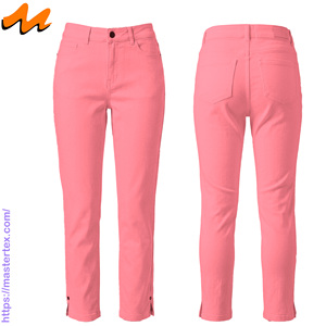 Pantalones Casuales de Fiesta para Mujer, Corte Regular, con Cinco Bolsillos y Abertura en la Parte Inferior, Tejido Transpirable, Primavera/Verano, Algodón y Elastano, 7.81 oz - Product Image 3