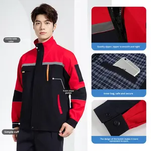 Combinaisons en coton automne-hiver pour hommes et femmes, uniformes d'usine, vêtements de travail résistants à l'usure, réparation automobile, chantiers de construction, manches longues - Product Image 4