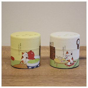 Recipientes de Papel Washi Japonés para Almacenamiento de Alimentos, con Doble Tapa, Diseño de Gato Adorable, para Té Verde Matcha, de Calidad Competitiva y Excelente Precio - Product Image 3