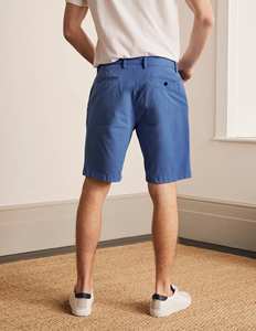 Pantalones Cortos Bermuda de Algodón Azul Sólido para Hombre, Cintura Media, Cierre de Botones, Estilo Casual, Tejido Transpirable - Product Image 3