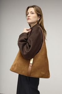Sac hobo en cuir véritable au toucher doux avec grande capacité, doublure en lin durable et design portable pour une utilisation décontractée - Product Image 3