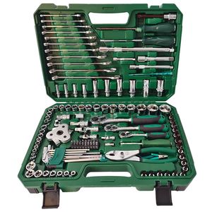 Ensemble d'outils mécaniques de 124 pièces, jeu de douilles à cliquet de 1/2 ", 1/4 ", 3/8 ", douilles métriques et clés - Product Image 5