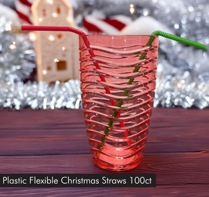Pailles de Noël flexibles en plastique, 8 pouces, lot de 50, vert/rouge, anti-fuite, biodégradables, jetables, sans BPA, écologiques, en PP - Product Image 4