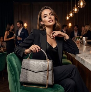 Bolso de Mano de Cuero Genuino de Lujo para Mujer, Diseño Personalizado, con Asa Superior Desmontable y Bolsillo para Teléfono Celular - Product Image 5