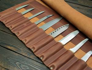 Genuine Leather Knife <b>Roll</b> Professional Culinary Knife Storage <b>Bag</b> Chef <b>Tool</b> Travel Organizer LKR-0322 - Product Image 1