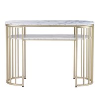 Table console pliable ultra-mince moderne avec cadre en fer et bord en dalle de roche, meuble d'entrée peu encombrant pour hôtels et appartements