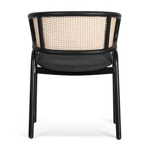 Silla de Comedor de Madera de Teca Personalizada, Silla de Restaurante de Madera Maciza con Respaldo de Ratán, para Proyectos de Hostelería y Venta al por Mayor - Product Image 2