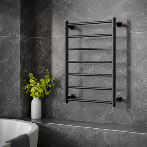 Matte Black Wall Mounted Electric Heated Towel <b>Rack</b> Bathroom Towel Warmer Stainless Steel <b>Drying</b> Rail Luxury Design - Product Image 3
