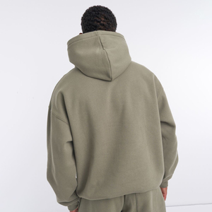 Sweat-shirts à capuche oversize pour hommes en tissu français, style mode urbaine, 100% coton, imprimé uni, brodé - Product Image 2