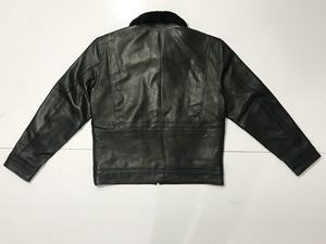 Chaquetas de Cuero Clásicas Casuales con Cuello de Piel para Hombre, Tallas Grandes, Personalizables, de Piel de Vaca, Ecológicas, Impermeables, Reversibles, Listas para Enviar - Product Image 5