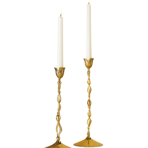 Brass <b>Candlestick</b> Holder Set <b>Tall</b> Elegant Design Durable Metal Stand for Home Decoration Mid Century Modern Style - Product Image 2