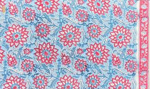 Tela de algodón elegante con estampado en bloque, ecológica, reutilizable, con estampado floral personalizado, tela estampada a mano, proveedor de pedidos al por mayor. - Product Image 3