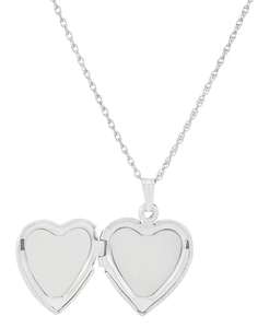 Sterling Silver and 14k <b>Gold</b> Necklace, <b>Heart</b> <b>Locket</b> Pendant 18" | Macy's - Product Image 3
