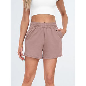 Shorts en polaire pour femmes, doux et confortables, décontractés, taille élastique, coupe mi-haute régulière, chauds pour l'hiver, bas de survêtement écologiques - Product Image 5