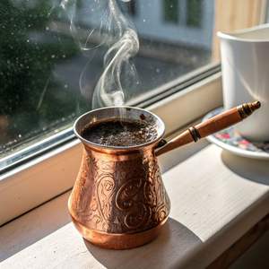 Cafetera Cezve de Cobre de Primera Calidad para Preparar Café Turco, Griego y Árabe, Perfecta para Cafeterías, Cocinas y Restaurantes - Product Image 1