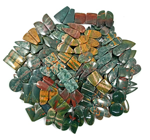 Radha Arts - Juego de Collar y Pendientes de Piedras Preciosas de Heliotropio Natural de Alta Calidad, Formas Mixtas, Rojo y Verde, Piedras Preciosas Sueltas con Propiedades Curativas - Product Image 4