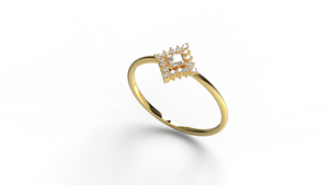Anillo de Diamantes de Lujo en Oro de 18K, Corte Princesa, Diseño de Estrella, Estilo Art Deco, Anillo de Compromiso, Joyería Fina para Novia, Regalo para Mujer - Product Image 2