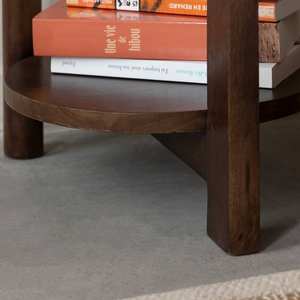 Mesita de noche ovalada Vandana Vista Grand en madera de mango - Product Image 5