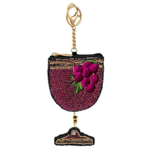 Compact Lightweight Handmade Fabric Beaded Mini Keychain Floral Design Womens Fashion Accessory Adjustable Multi-functional - Product Image 1