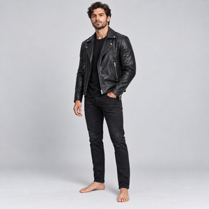 Professional <b>men</b> <b>leather</b> <b>jackets</b> featuring premium quality materials strong stitching classic design and comfortable everyday - Product Image 4