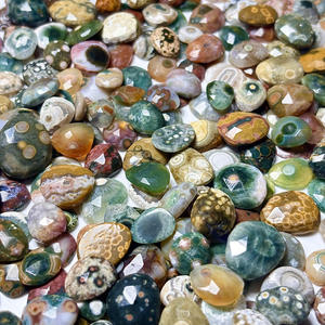 Piedra suelta de jaspe oceánico con corte rosa, forma libre, para la elaboración de joyas - Product Image 5