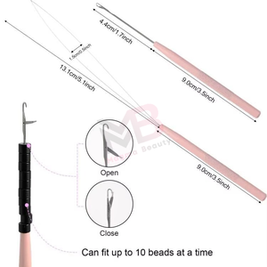 ชุดอุปกรณ์ต่อผมสีชมพูแบบด้าน ขายส่ง ชุดคีมสแตนเลส ใช้ซ้ำได้ พร้อมคุณสมบัติพลาสติก - Product Image 4