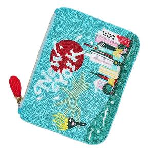 Monedero bordado con cuentas de semillas hecho en India. Opciones disponibles. Monedero bordado con cuentas de semillas hecho en India. - Product Image 1