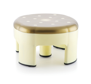 Modern Plastic <b>Stool</b> with Tufted Top and Polka Dot Design for Home Living Room Furniture - Product Image 1