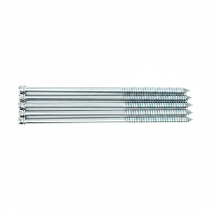 Double Ended Metric/Inch Wood <b>Screws</b> M6-M12 Diameter Slotted Head Partial Thread Class 4.8 6.8 Zinc Plated Carbon Steel DIN PDC - Product Image 1