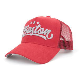 Gorras de malla personalizadas al por mayor para hombre con logo bordado, gorra de béisbol trucker de 5 paneles con cierre a presión, gorra trucker clásica de gamuza - Product Image 3