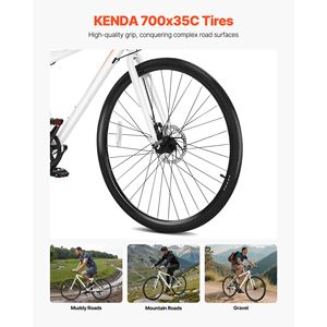 Bicicleta Híbrida Ligera con Cuadro de Aluminio, Ruedas 700c, Bicicleta Urbana para Hombres y Mujeres Adultos - Product Image 5