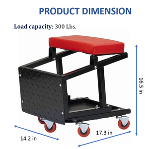 Rolling Garage <b>Seat</b> with Tool <b>Storage</b> & Swivel Casters Steel Mechanic Stool Waterproof Portable 300lb Loading GAPGAR031 - Product Image 4