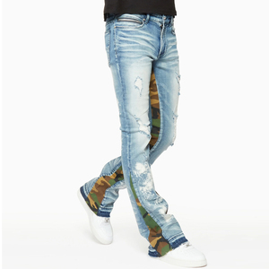 Jeans pour homme sur mesure, haute qualité, style streetwear vintage, confortables, avec poches et fermeture boutonnée. - Product Image 5