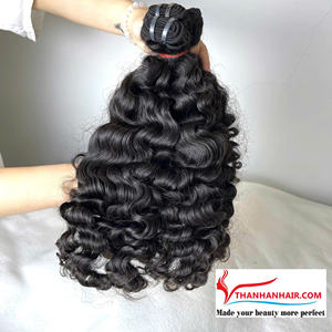 Mega Sale New Product Steamed Fuzz Curly Weft Hair Extension Large Quantity in Stock Ready to Ship Vietnamese - Product Image 4