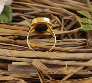 Anillo de labradorita chapado en oro de 18 quilates, hecho a mano, con piedra preciosa azul brillante, maravilloso anillo para niñas y niños. - Product Image 4