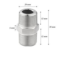 Raccord hexagonal en laiton forgé de haute qualité CP 1/2 pouce x 1/2 pouce |   Tuyau en acier inoxydable à filetage mâle classe 150 basse pression