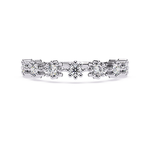 Bague d'éternité Celestial Blossom Band en diamant cultivé en laboratoire, or jaune 18 carats, diamant créé en laboratoire avec certification IGI - Product Image 1
