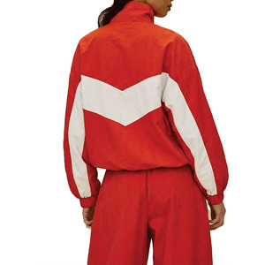 Women's Summer Streetwear Windproof Jacket & Pants Set Polyester & Nylon Zip-up Windbreaker with Solid Pattern Decoration set - Product Image 3
