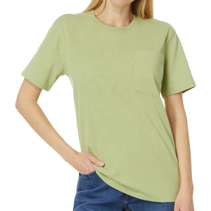 T-shirt quotidien pour femme en coton à manches courtes, haut décontracté respirant en tissu d'été, coupe ajustée, vêtement doux en coton pour femme - Product Image 1