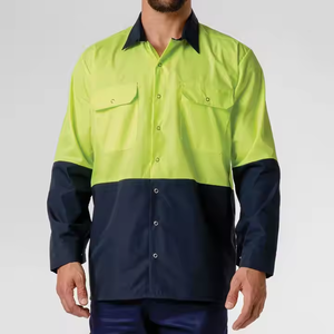 Camisa de Trabajo de Dos Tonos de Poliéster y Algodón de Alta Visibilidad con Logotipo Personalizado, Uniforme de Seguridad Reflectante para Trabajo, Granja, Seguridad e Industria - Product Image 1