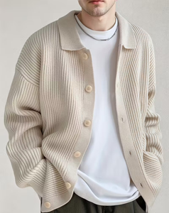 Men's Knitted Turtleneck Solid Color Long Sleeve Zipper Closure Winter Wear Polyester/Cotton Regular Sleeve - Product Image 2