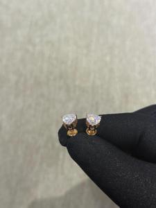 Testeur de diamants - Test réussi - Boucles d'oreilles minimalistes en argent 925 plaqué or 14 carats avec moissanite en forme de cœur de 2 carats pour cadeau de mariage - Product Image 5