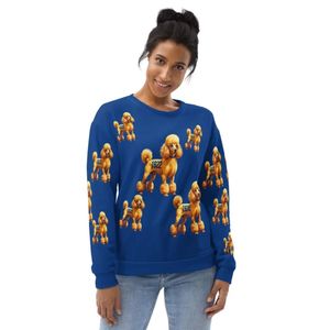 Sweat-shirt unisexe personnalisé Pretty Poodle, pull décontracté à col rond avec imprimé graphique, en molleton doux, d'inspiration grecque, personnalisable - Product Image 1