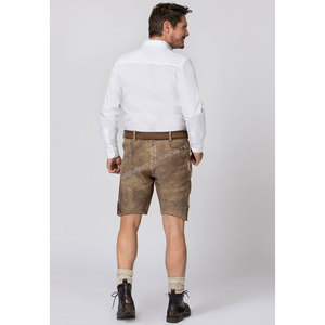 Shorts traditionnels bavarois pour hommes en cuir de vachette véritable suédé, coupe classique, couleur personnalisable, haute qualité, très tendance - Product Image 6