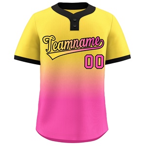 Wholesale Customized Best Quality Gradient Chicken <b>Heart</b> Light Blue Pink 100% Polyester Breathable Moisture Wicking Baseball - Product Image 2