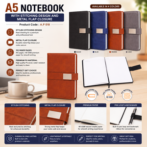 A5 Flexible <b>Notebook</b> Saddle Stitching PU Cover Journal 80 GSM <b>Lined</b> Paper Elastic Strap Pen Loop for Work Study Travel - Product Image 2