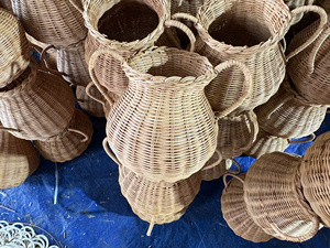 Jarrón de Ratán Tejido a Mano de Lujo, Portaflores Decorativo de Mimbre Natural para Decoración del Hogar y Hoteles, Proveedor OEM - Product Image 5