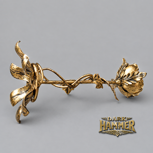 Sculpture décorative en métal rose artisanale, ornement floral de style antique, décoration artisanale pour la maison, art pour table, salon - Product Image 2