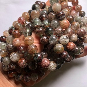 Cuarzo de jardín multicolor natural, cuarzo fantasma arcoíris de lodolita multicolor, tira de 7 pulgadas para la fabricación de joyas - Product Image 3