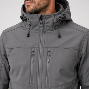 Veste Softshell à Capuche Professionnelle pour Hommes, Imperméable et Respirante, Fournisseur OEM Personnalisé pour Activités de Plein Air - Product Image 5